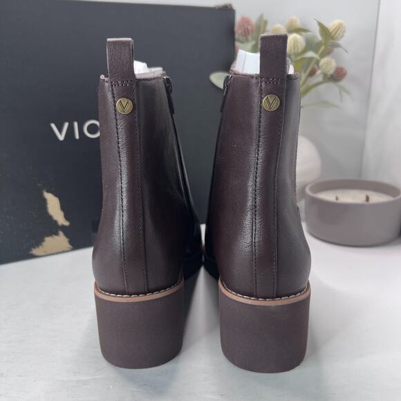 Vionic Aria Waterproof Leather Wedge Ankle Booties Brown Women's 10M NWB - Picture 4 of 10